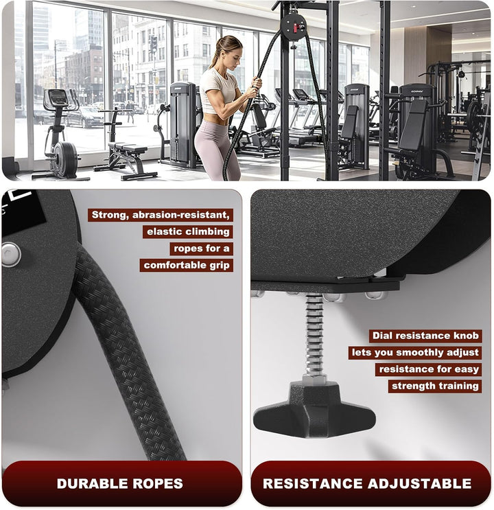 Endlosseiltrainer mit einstellbarem Widerstand (11-66 lbs) – Endless Rope seilzugsystem für Ganzkörp