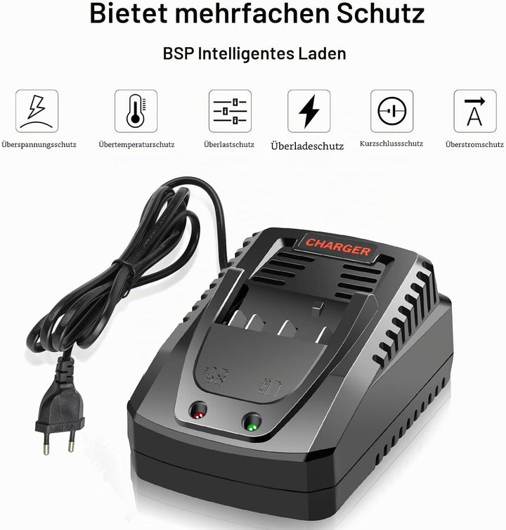 ARyee Ladegerät für Bosch 18V 14,4V Akku BC660 BC1880 BAT609 BAT609G BAT618 BAT618G BAT614 BAT614G Y