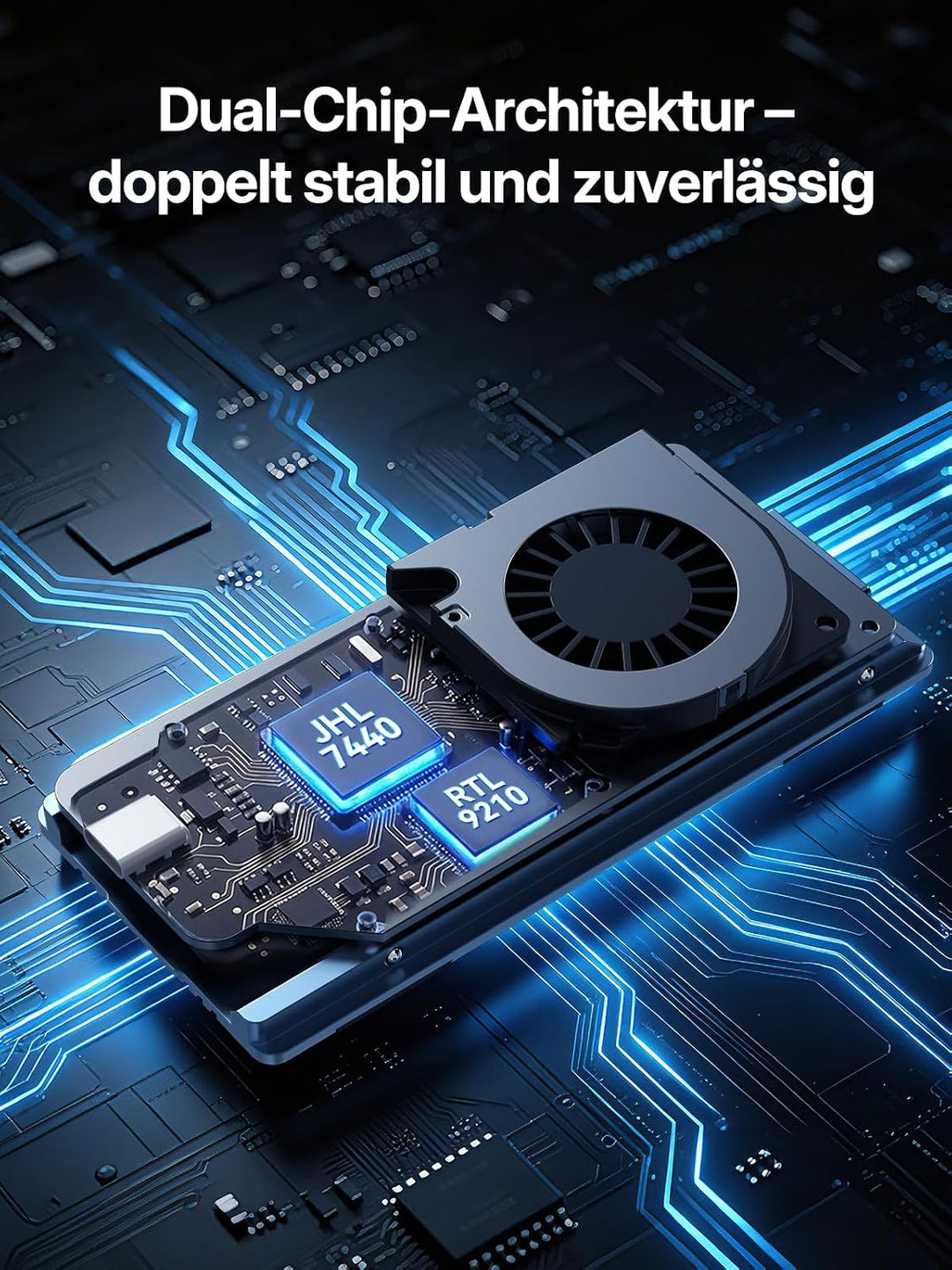 ACASIS 40Gbps M.2 NVMe SSD Gehäuse mit Lüfter, Bessere abwärme,TBU405Pro M1 für M1 M2 Pro/Max, Thund