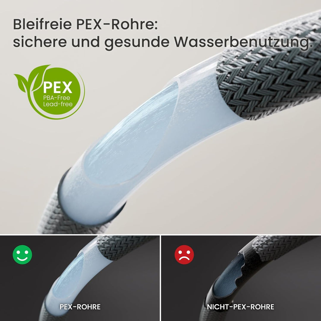 CECIPA Wasserhahn Küche Ausziehbar, Edelstahl Küchenarmatur mit Brause Zwei Wasserstrahlarten, Hochd