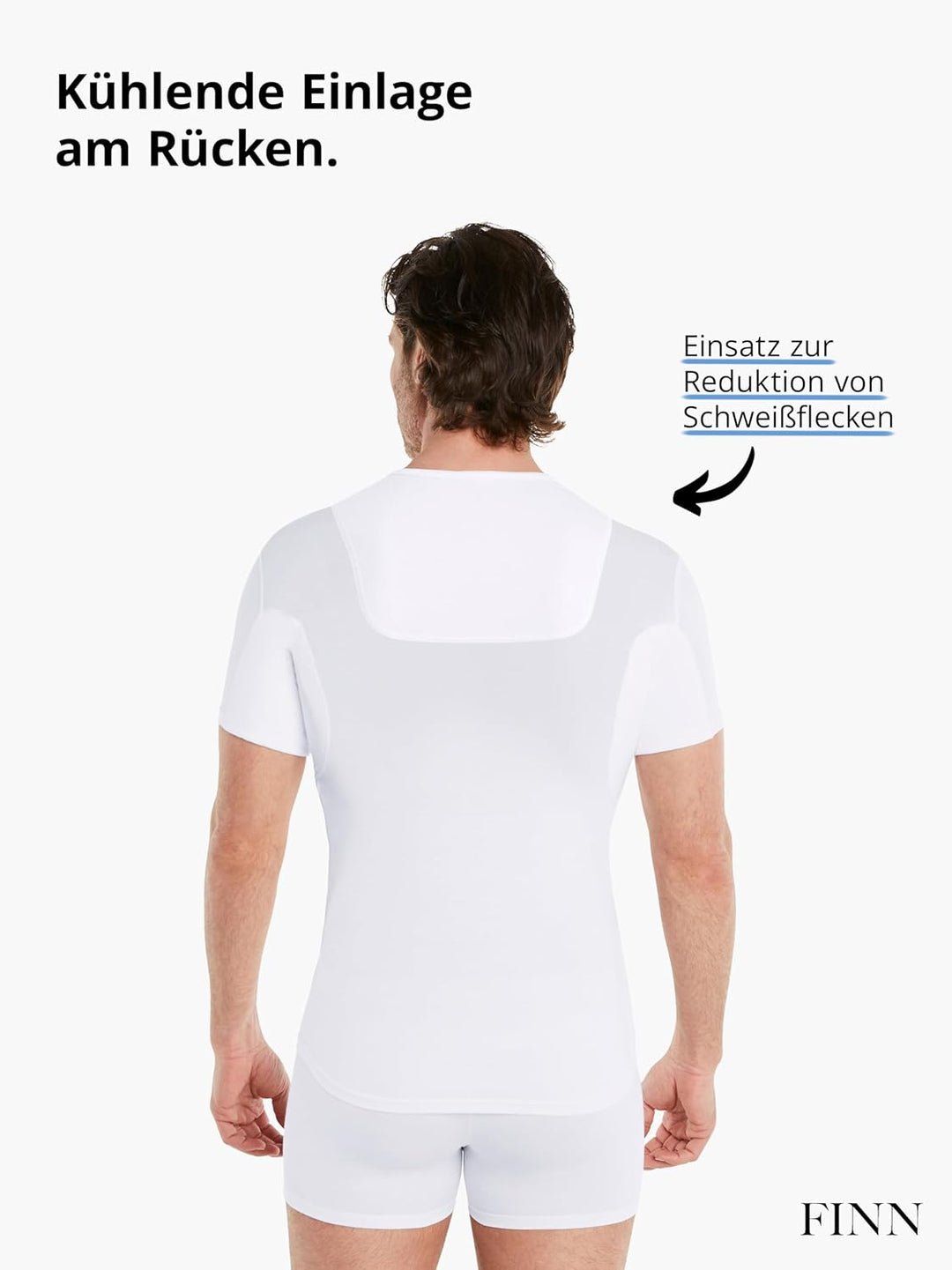 FINN Anti-Schweiss Unterhemd Herren mit Einlage am Rücken und Achsel-Einsätzen für maximalen Schutz