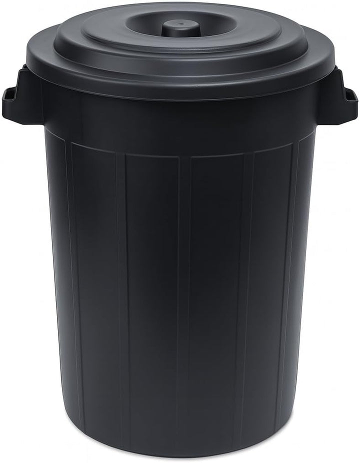 YourCasa Mülltonne 70L - Mülleimer mit Deckel verschliessbar - Tonne mit Trageriffen für Garten - Fu