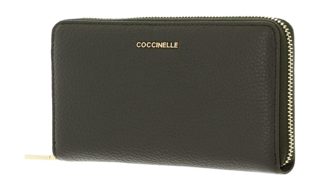 Coccinelle Leder Geldbörse Metallic Soft Wallet Grained Leather Alga grün Alga Einheitsgrösse, Alga