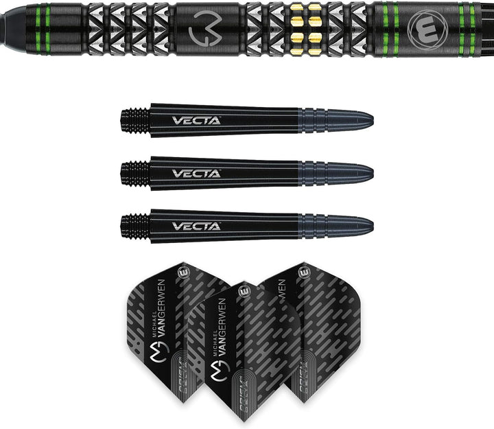 WINMAU Michael Van Gerwen MvG Vantage Tungsten Softip Darts Set 18 Gram with Prism Flights and Vecta