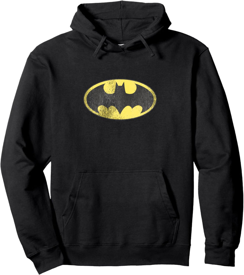 Batman Retro Bat Distressed Logo Pullover Hoodie