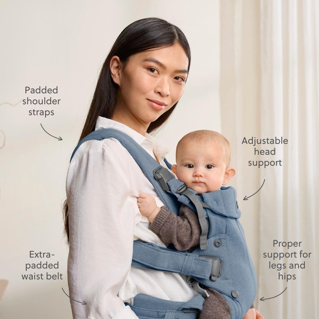 BabyBjörn Babytrage Harmony, Gewebt Melange, Blau Gewebt Melange Blau, Gewebt Melange Blau