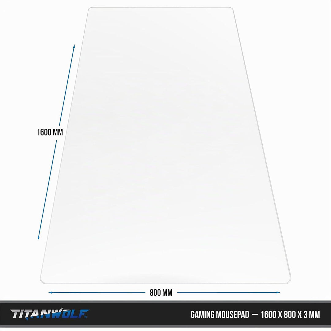Titanwolf - XXXL Übergrösse Mauspad 1600x800mm, Gaming Mousepad Gross, 160x80 cm Tischunterlage Larg