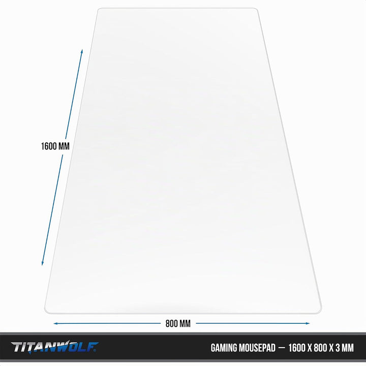 Titanwolf - XXXL Übergrösse Mauspad 1600x800mm, Gaming Mousepad Gross, 160x80 cm Tischunterlage Larg