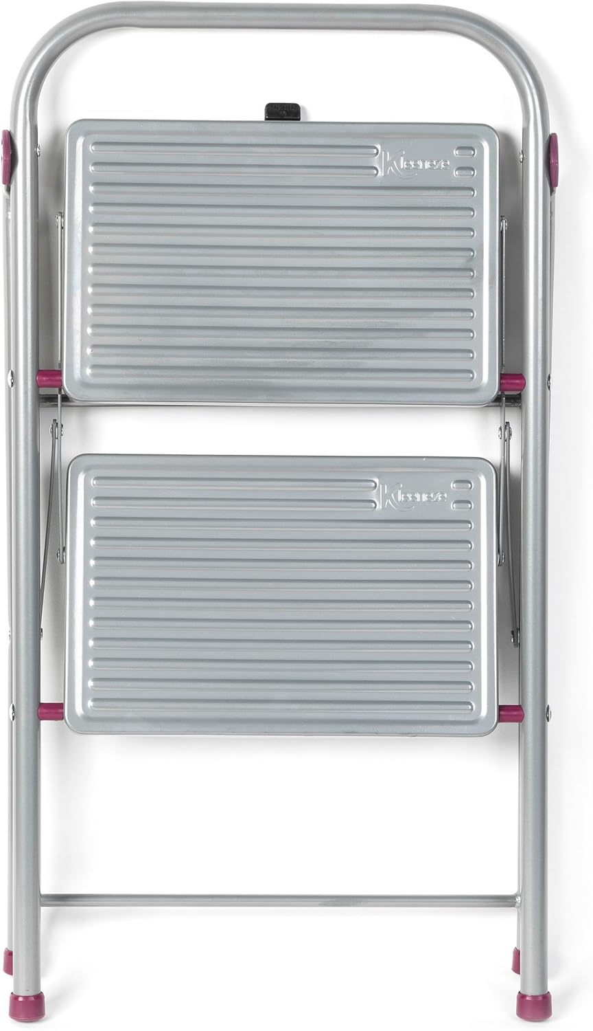Kleeneze KL068491EU Zusammenklappbare 2-stufige Trittleiter - Leichte Klappbar DIY-Leiter mit Handla