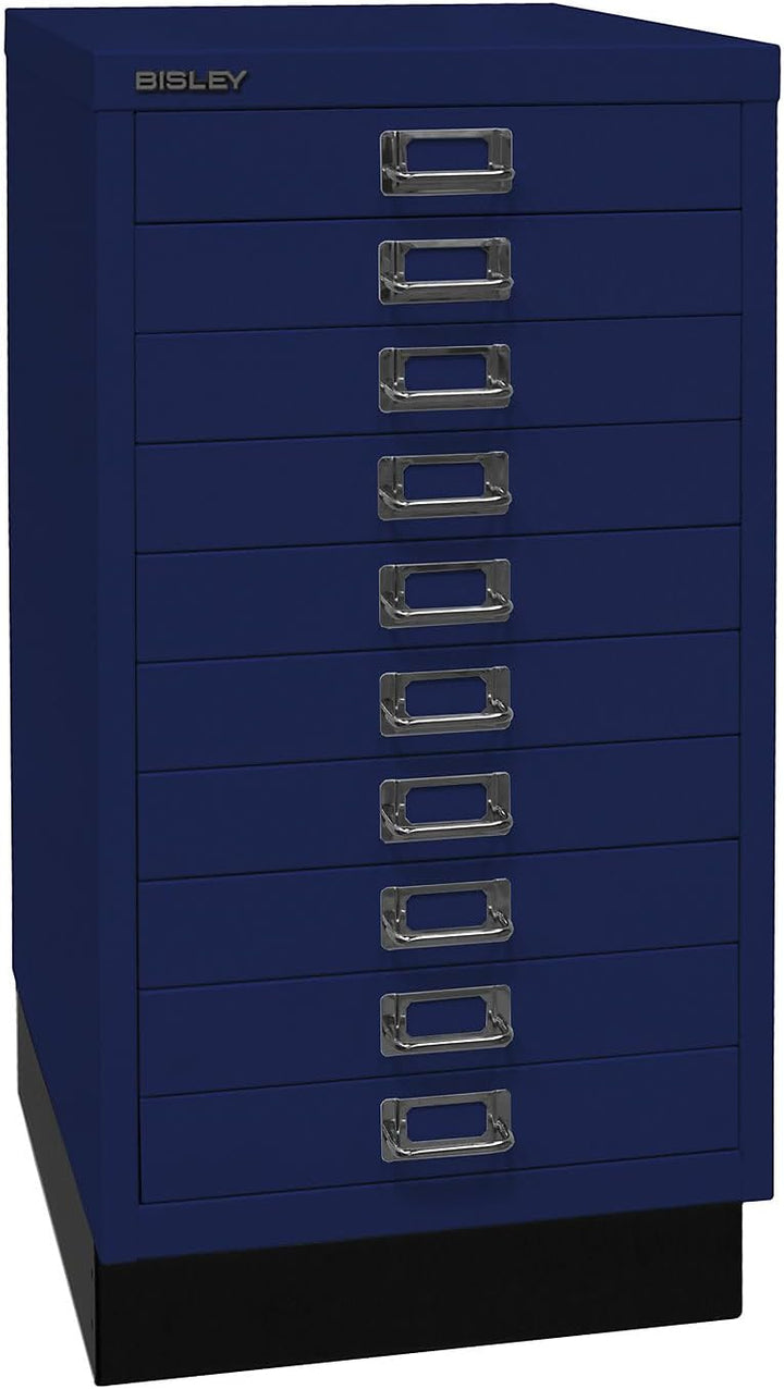 BISLEY MultiDrawer, 29er Serie mit Sockel, DIN A3, 10 Schubladen, Metall, 639 Oxfordblau, 43.2 x 34.