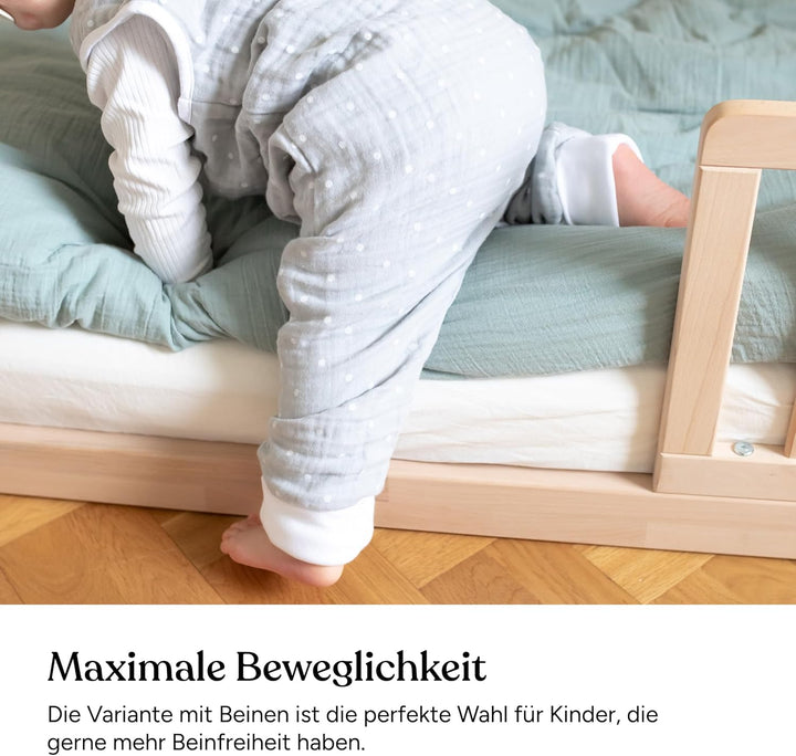 Ehrenkind® Baby Sommerschlafsack mit Füssen | Musselin | Sommer Schlafsack Gr. 70 Farbe Natur-Graue