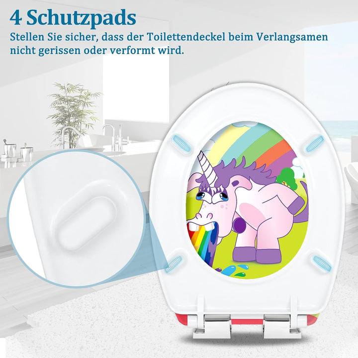 LARS360 Toilettendeckel WC Sitz mit Absenkautomatik, Antistatisch Antibakteriell Leicht zu Reinigen