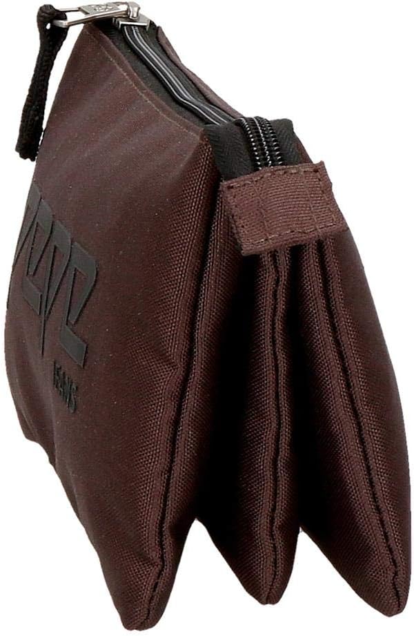 Pepe Jeans Osset Dreifaches Federmäppchen Braun 22x12x5 cms Polyester Braun Dreifacher Fall, Braun D