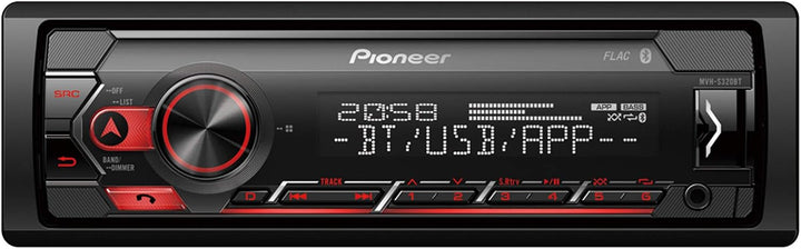 Pioneer MVH-S320BT 1-DIN Bluetooth Autoradio USB FLAC Spotify mit Einbauset passend für Opel Zafira