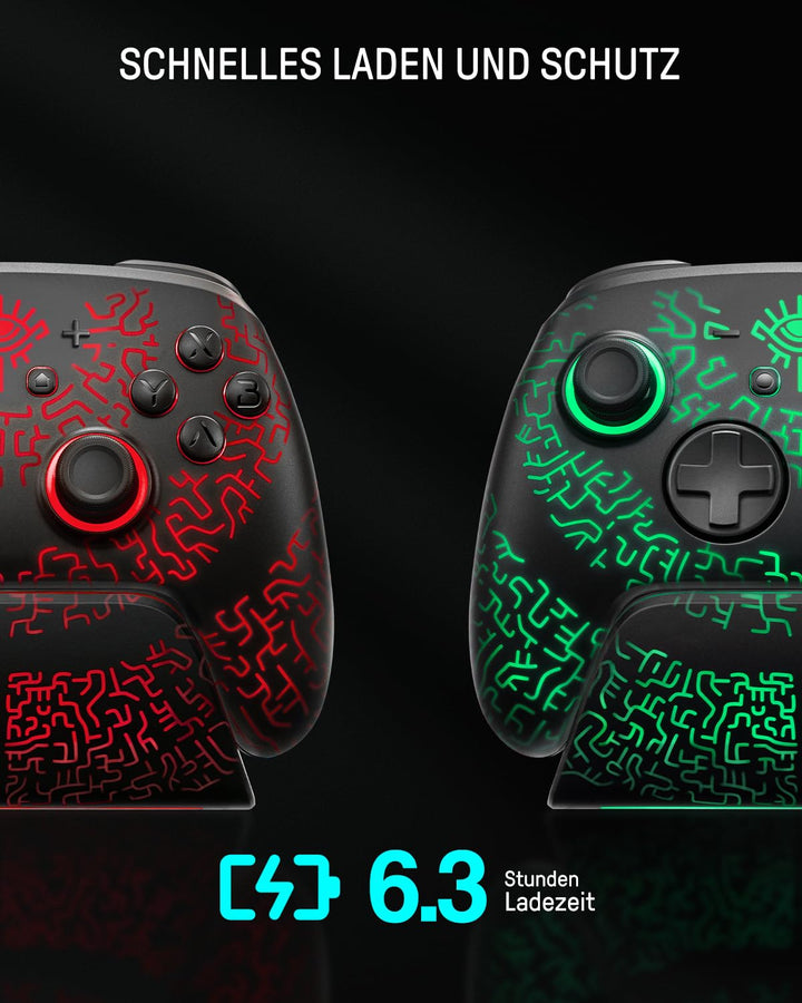 Hall Effect Switch Controller Wireless, Luminex Pro Controller mit Ladestation Kompatibel mit Switch
