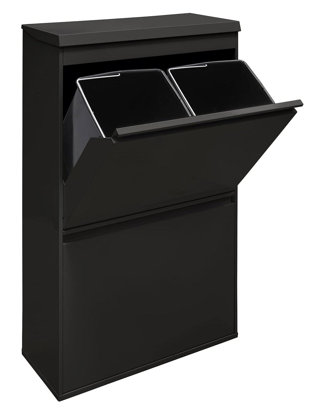 ARREGUI Top CR626-B Mülltrennsystem aus Stahl mit Aufbewahrungsbox mit Deckel | 4 Fächer Mülleimer f