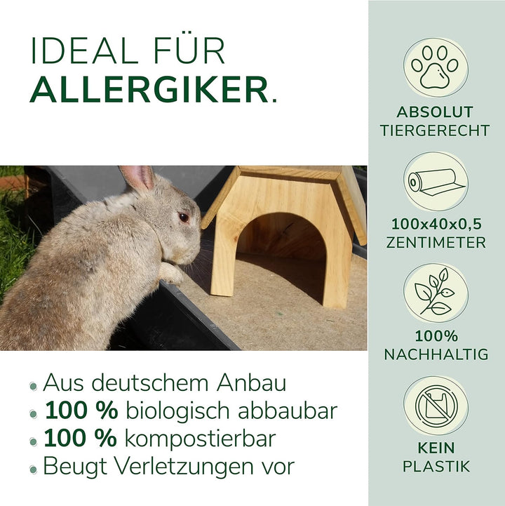 Natursache 5 Nagermatten aus Hanf, 100 x 40 x 0,5cm I Hanfmatten für Hasenstall, Kaninchenhaus, Hams