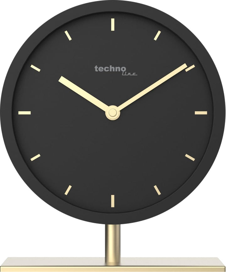 Technoline Modell Gamma Elegante Tischuhr, Gold, schwarz, Quarzuhr, lautols, Silent movment