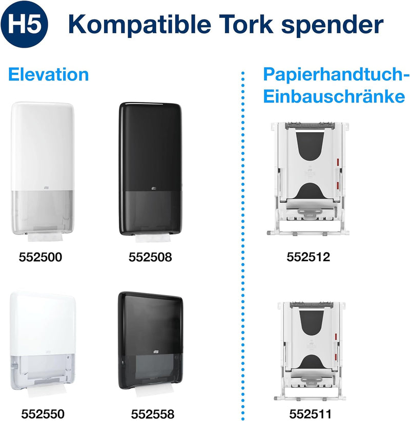 Tork PeakServe Endlos-Papierhandtücher Weiss H5, Universal-Qualität, komprimiert, 12 × 410 Tücher, 1