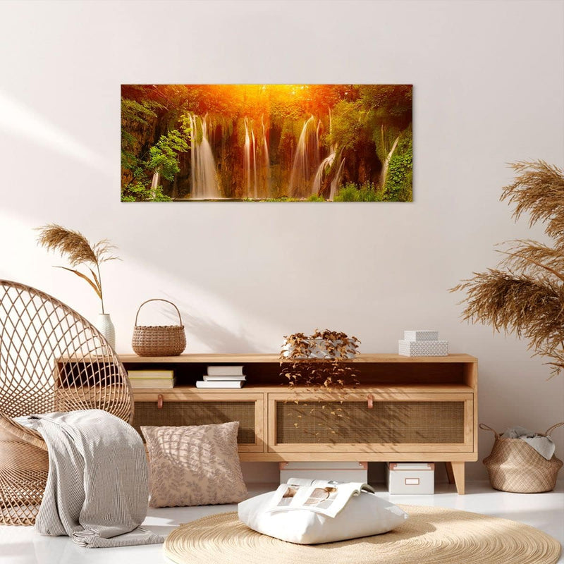 Wandbilder Dekoration Wohnzimmer Kroatien nationalpark wasserfall Panorama Bilder auf Leinwand 120x5