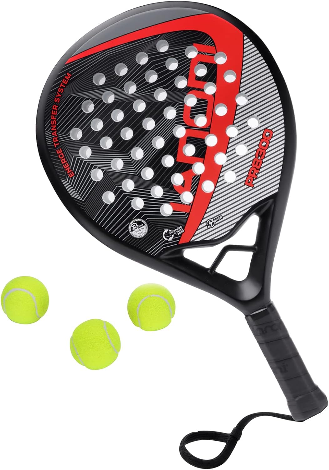 IANONI Padelschläger, Karbonfaser-Oberfläche mit Eva-Memory-Flex-Schaum-Kern, Padel-Tennisschläger L