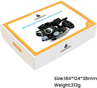 KEYESTUDIO BBC Microbit V2.2 Starter Kit, Micro bit Car Kit, Elektronisches STEM Programmier Kit, Ge