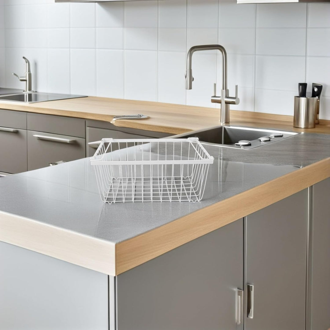 DOITOOL Gefrierschrank Organizer Metallkorb Klappbar mit Griff Draht Aufbewahrungskorb mit Lüftung f