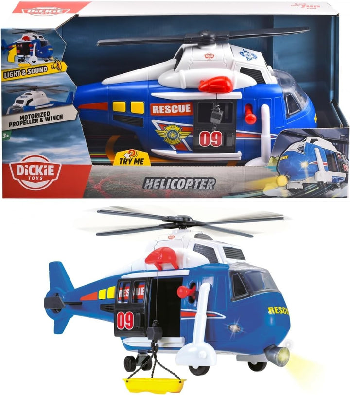Dickie 203308356 Toys Spielzeughelikopter mit batteriebetriebenen Drehpropeller, Helikopter mit bewe