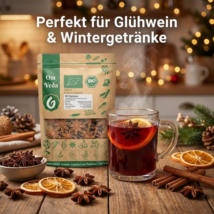 Sternanis BIO Echter Sternanis 200g | ganz mit Bruch | Anissterne | Premium BIO-Qualität zum Kochen