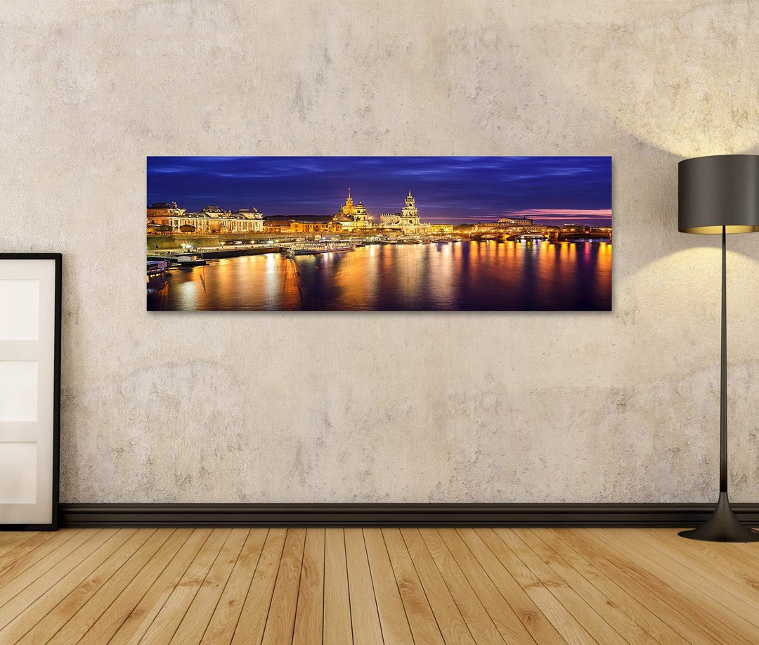 islandburner Bild auf Leinwand Dresden Deutschland Stadtsilhouette An Der Elbe Bilder Wandbilder Pos