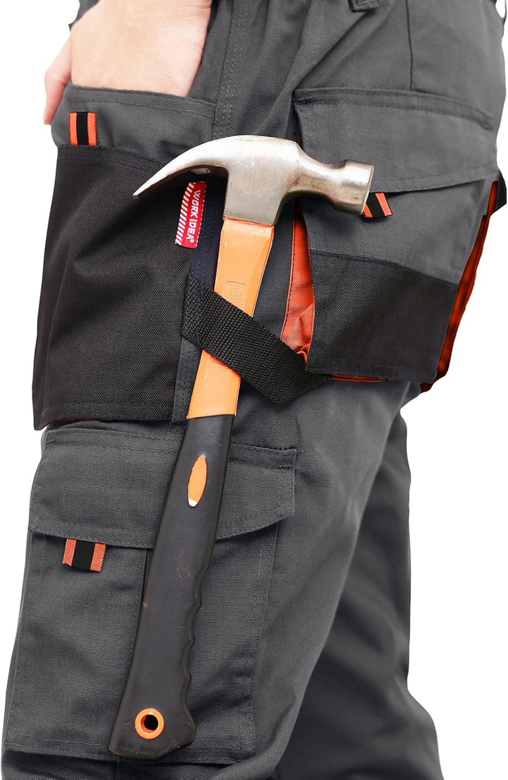 WORK IDEA Herren-Arbeitshose mit Oxford-Knietaschen, strapazierfähigem Canvas L Braun, L Braun