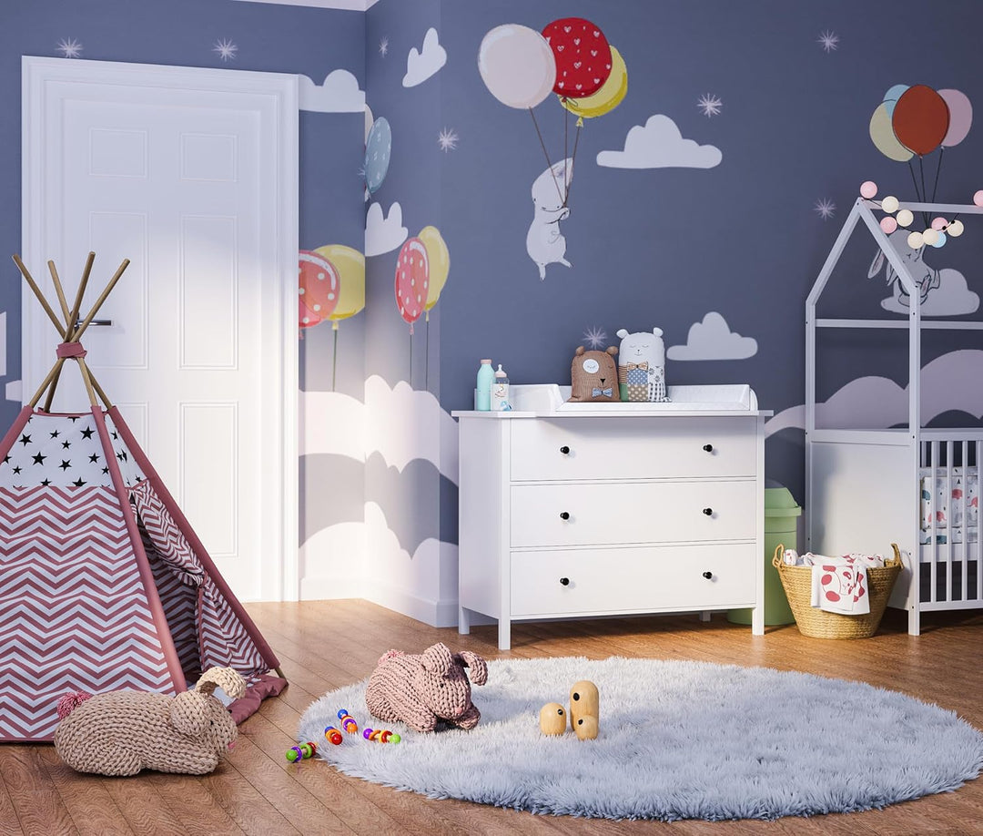 BELLABINO Oti Wickelaufsatz – Wickeltischaufsatz für Malm, Hemnes, Nordli Kommoden – hochwertiger Au
