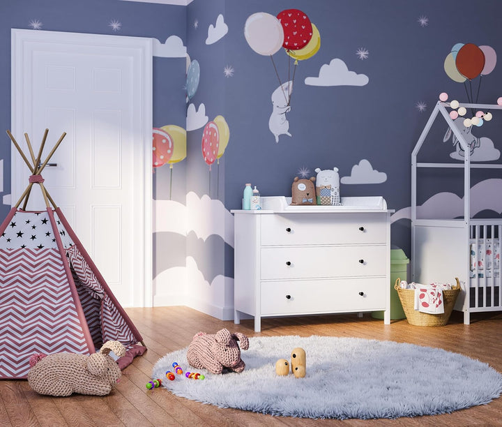 BELLABINO Oti Wickelaufsatz – Wickeltischaufsatz für Malm, Hemnes, Nordli Kommoden – hochwertiger Au