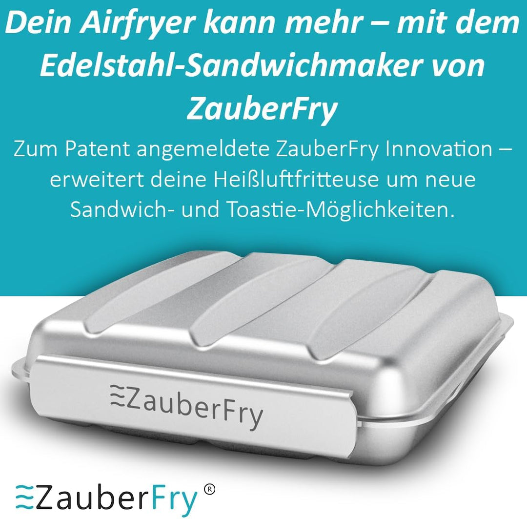 ZauberFry Sandwichmaker Form für Airfryer – Edelstahl Panini Toaster | Kompatibel mit Tefal, Ninja,