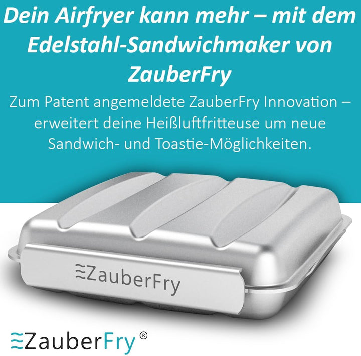 ZauberFry Sandwichmaker Form für Airfryer – Edelstahl Panini Toaster | Kompatibel mit Tefal, Ninja,