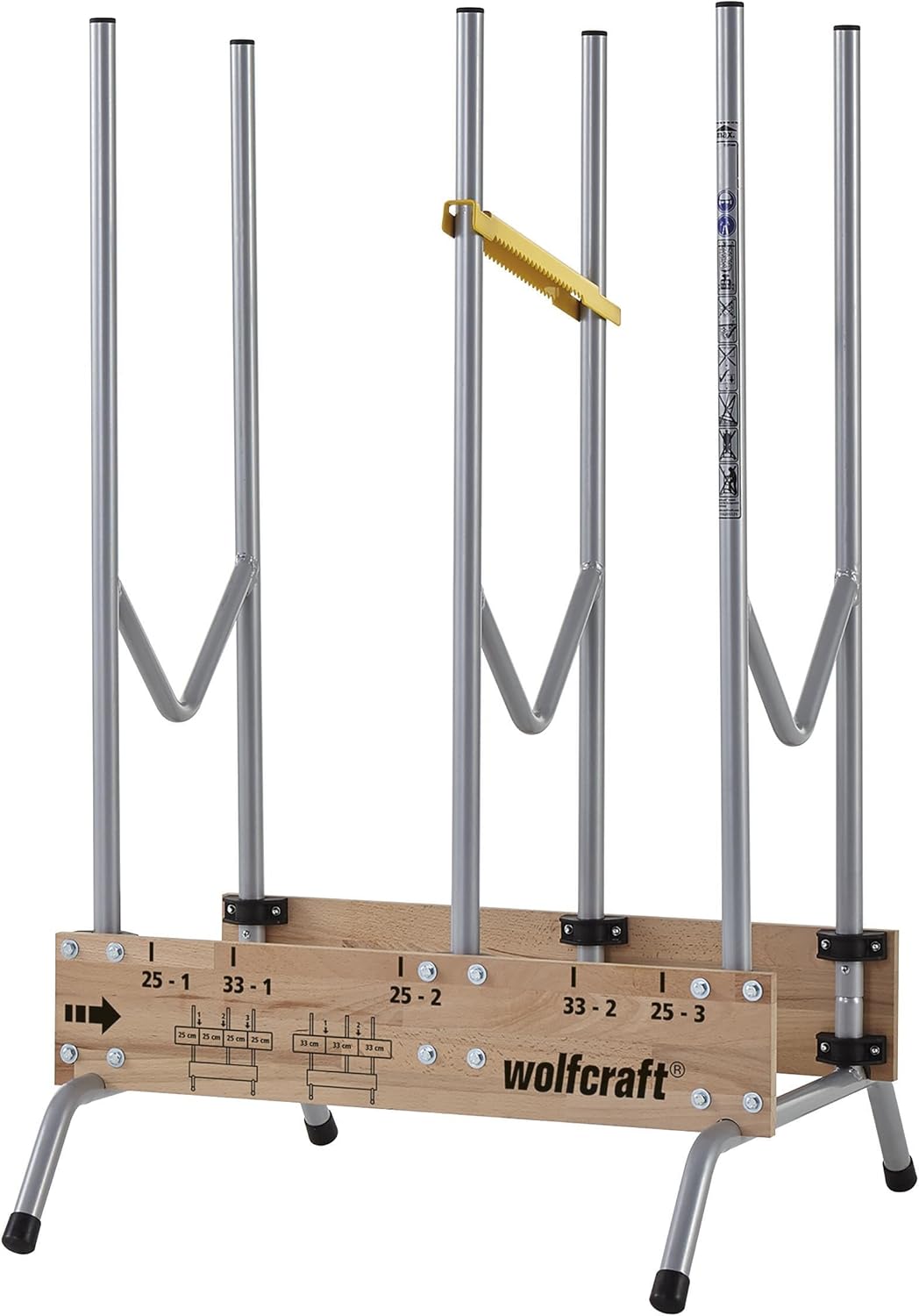 wolfcraft Sägebock 5121000 - zusammenklappbar / Robuster & stabiler Holzbock zum schnellen Zuschneid