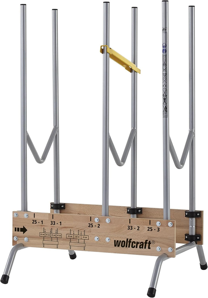 wolfcraft Sägebock 5121000 - zusammenklappbar / Robuster & stabiler Holzbock zum schnellen Zuschneid