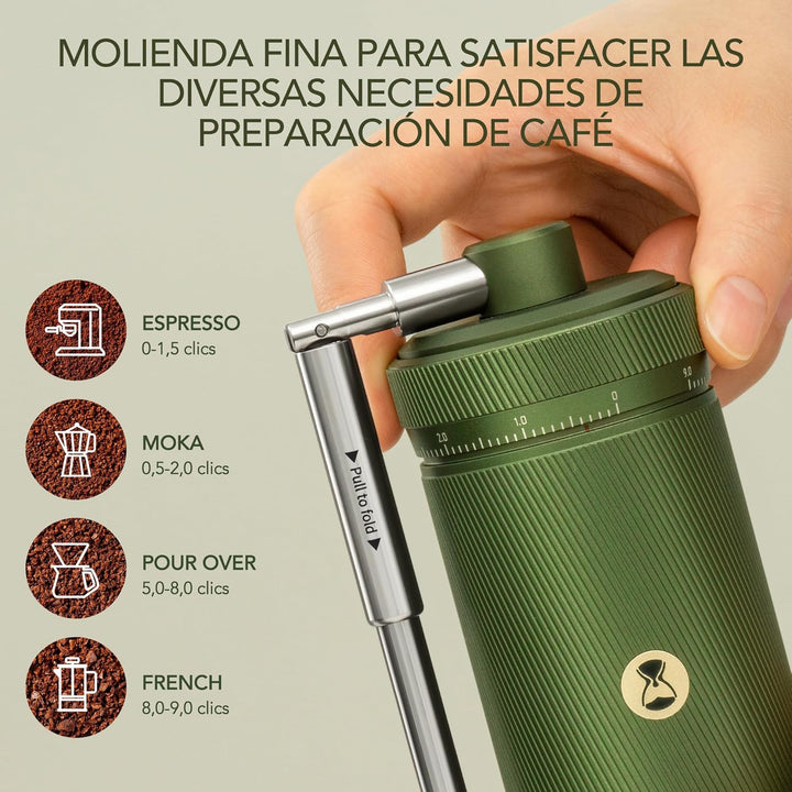 TIMEMORE Chestnut S3 Manual Kaffeemühle, mit numerischer externer Einstellung, Vollmetallgehäuse und