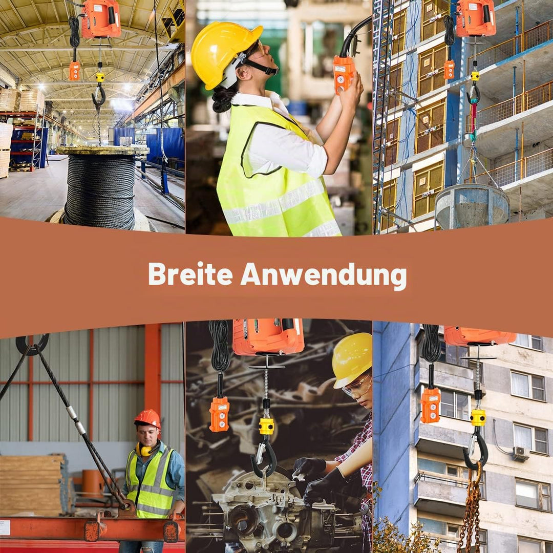 BriSunshine 3 in 1 Elektrische Seilwinde 500KG,1500W Elektrischer Seilzug Tragbarer Winden Hebezeuge