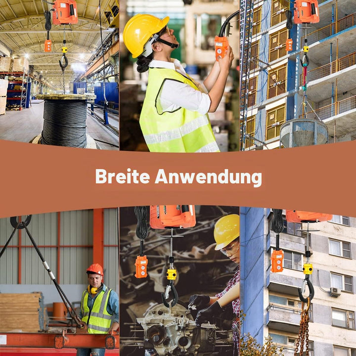 BriSunshine 3 in 1 Elektrische Seilwinde 500KG,1500W Elektrischer Seilzug Tragbarer Winden Hebezeuge