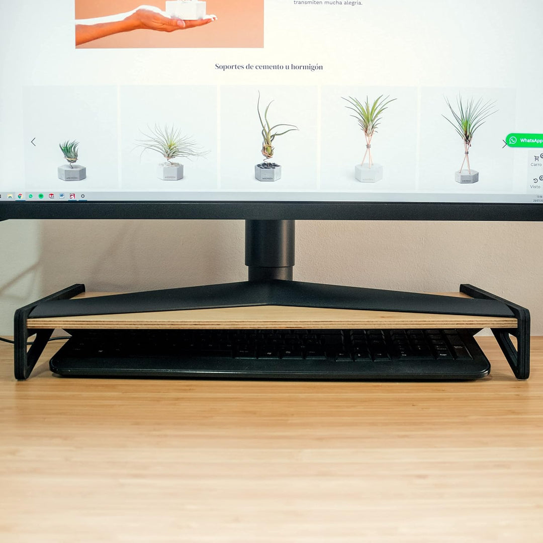 BOREEN Monitorständer für Laptop, PC und Laptop, aus natürlichem Holz.
