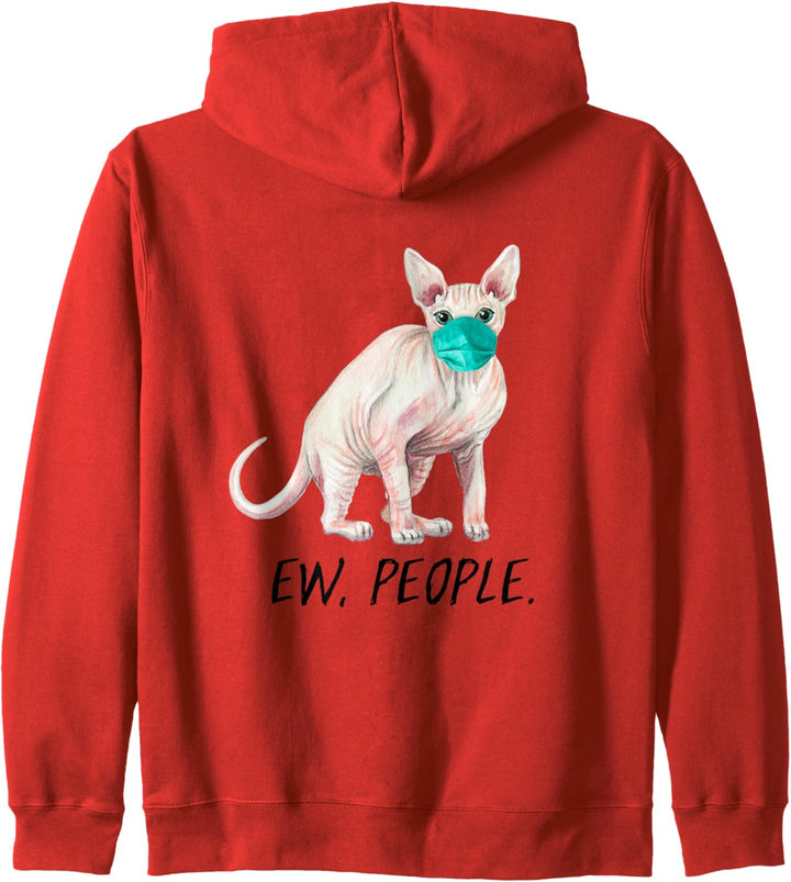 SPHYNX Katze mit Gesichtsmaske Mundschutz Nacktkatze Kapuzenjacke