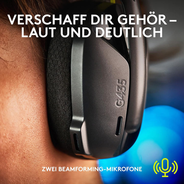Logitech G435 LIGHTSPEED & Bluetooth Wireless Gaming Headset, Ultra Lightweight 165g over-ear headph