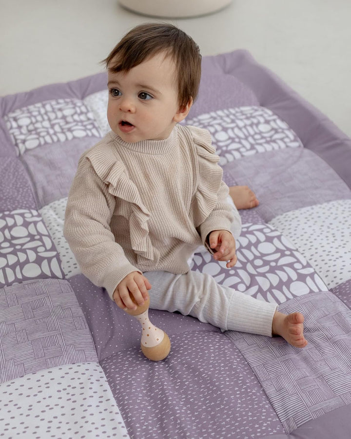 ULLENBOOM Krabbeldecke für Baby 100x100 cm - Dick und weich gepolstert Classic Flieder 100 x 100 cm,