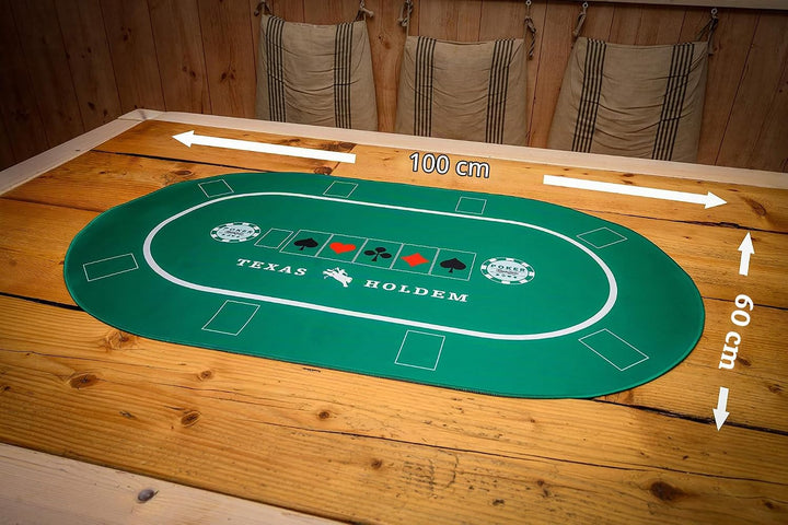 KrockaZone. - XXL Profi Pokermatte 100 x 60cm + Tragetasche - Unterlage Pokertisch/ Poker Tischaufla
