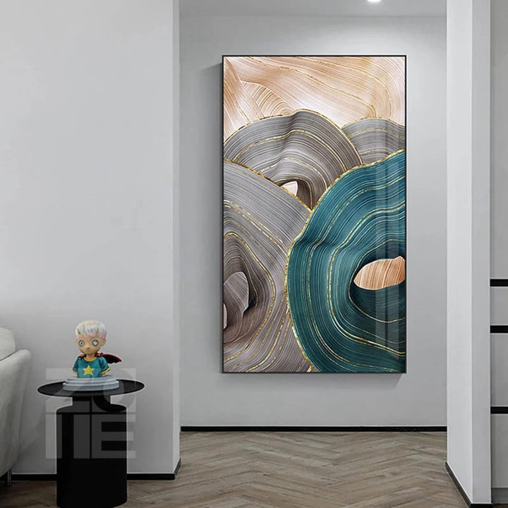HEHGVCF Wandbilder Schwarz Grau,Home Decor Bild 50x70cm, Grau Textur Marmor Bild auf leinwand vlies,