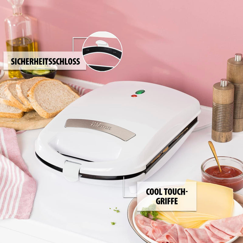 Tristar SA-3065 Sandwich Maker – 4 Sandwiches gleichzeitig – Antihaftbeschichtung Sandwichmaker 4 To