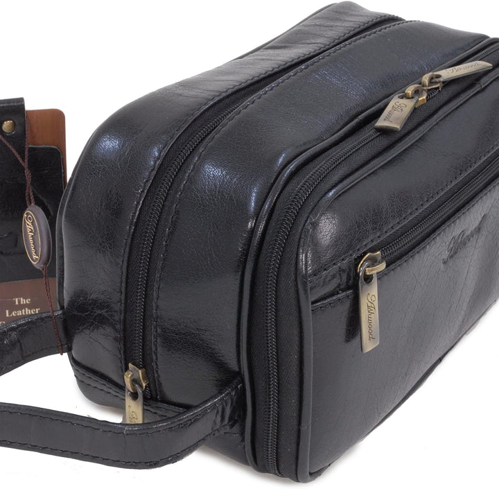 ASHWOOD - Leder - Wäschetasche/Rasierentasche Chelsea - Schwarz, Schwarz
