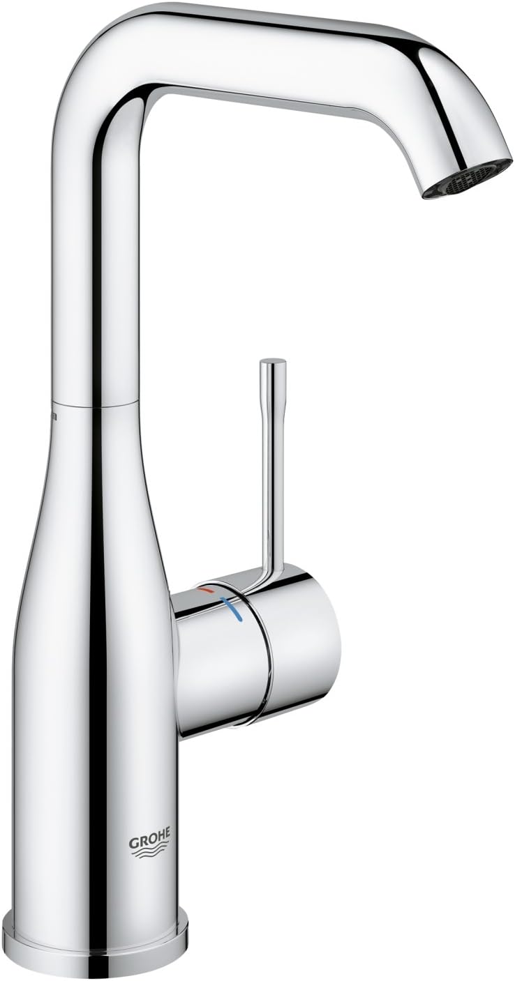 GROHE Essence - Einhand-Waschtischarmatur (wassersparend, DN15, L-Size), chrom, 23541001 L Glatter K