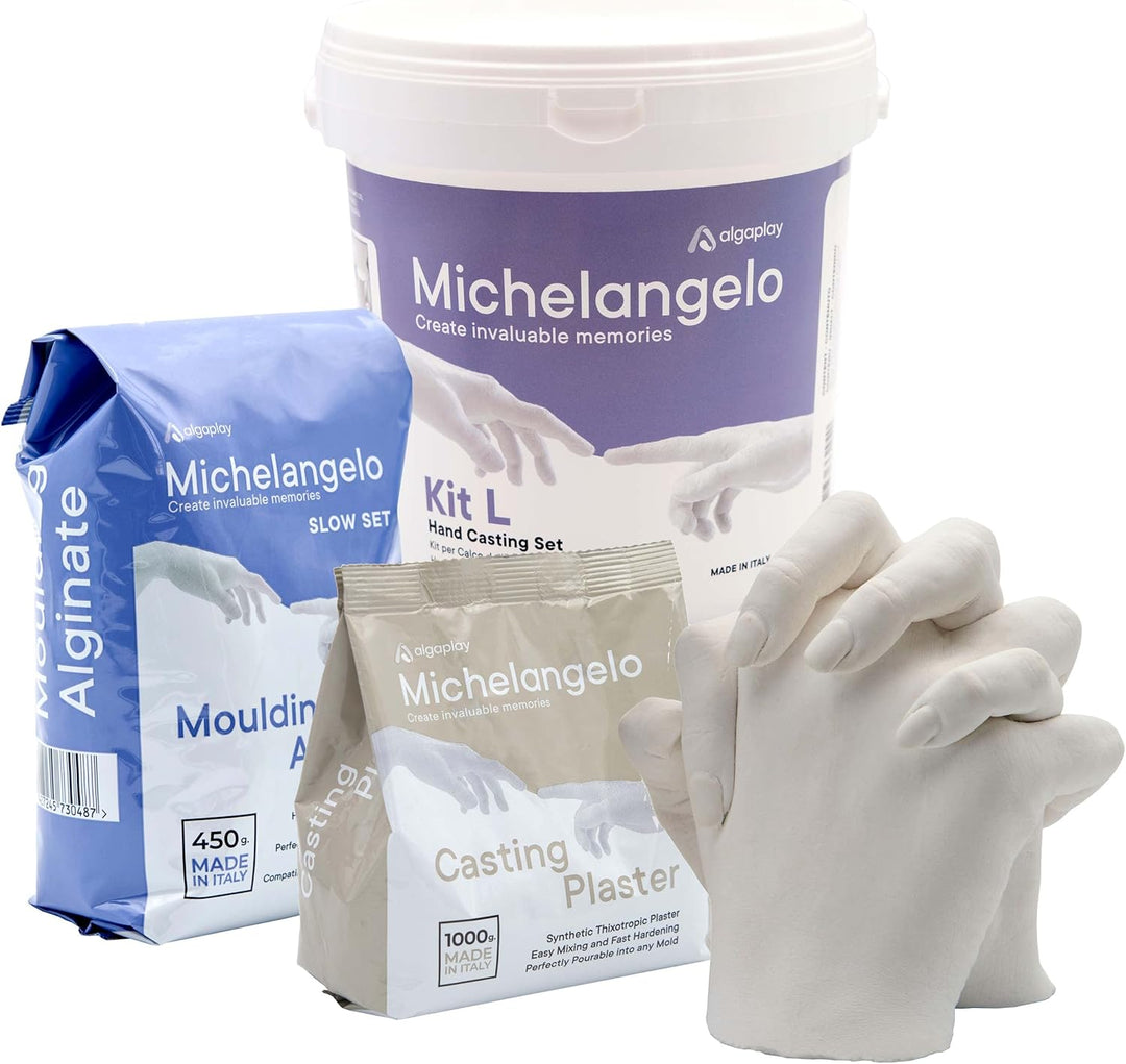 Algaplay Michelangelo KIT Hände Handabdruck Set. Kreative Geschenk-Idee für Paare und Freunde. Perfe